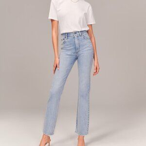 Abercrombie Ultra High Rise Ankle Straight Jean